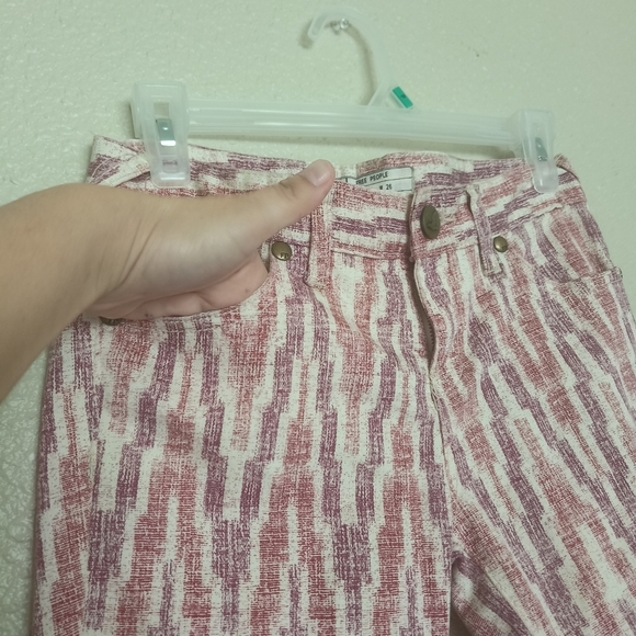 Free People Women's Ikat Skinny Pants Size 26 Multicolor Stretch Button‎ Zipper - Picture 8 of 16